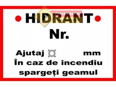 Indicatoare pentru numaratoarea hidrantilor