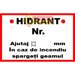 Indicatoare pentru numaratoarea hidrantilor